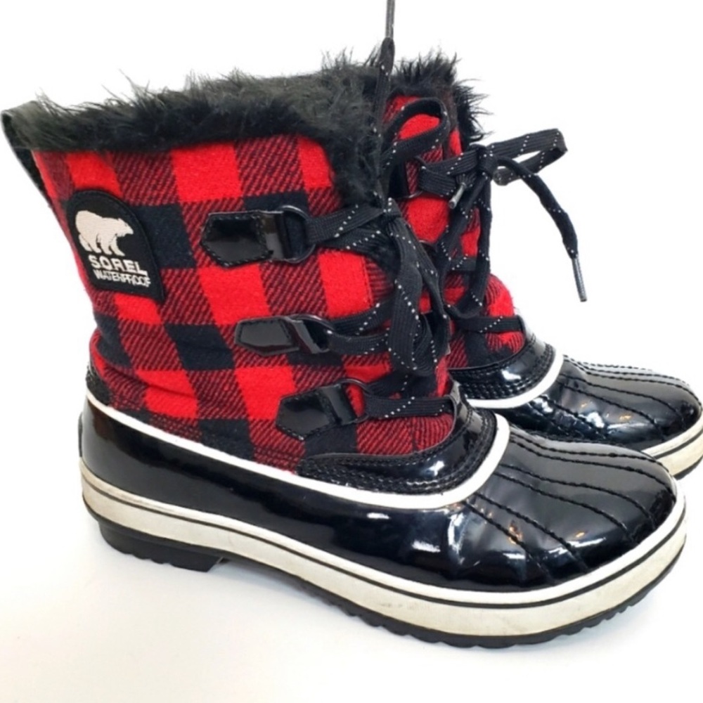 Sorel Torino waterproof plaid boots size 8